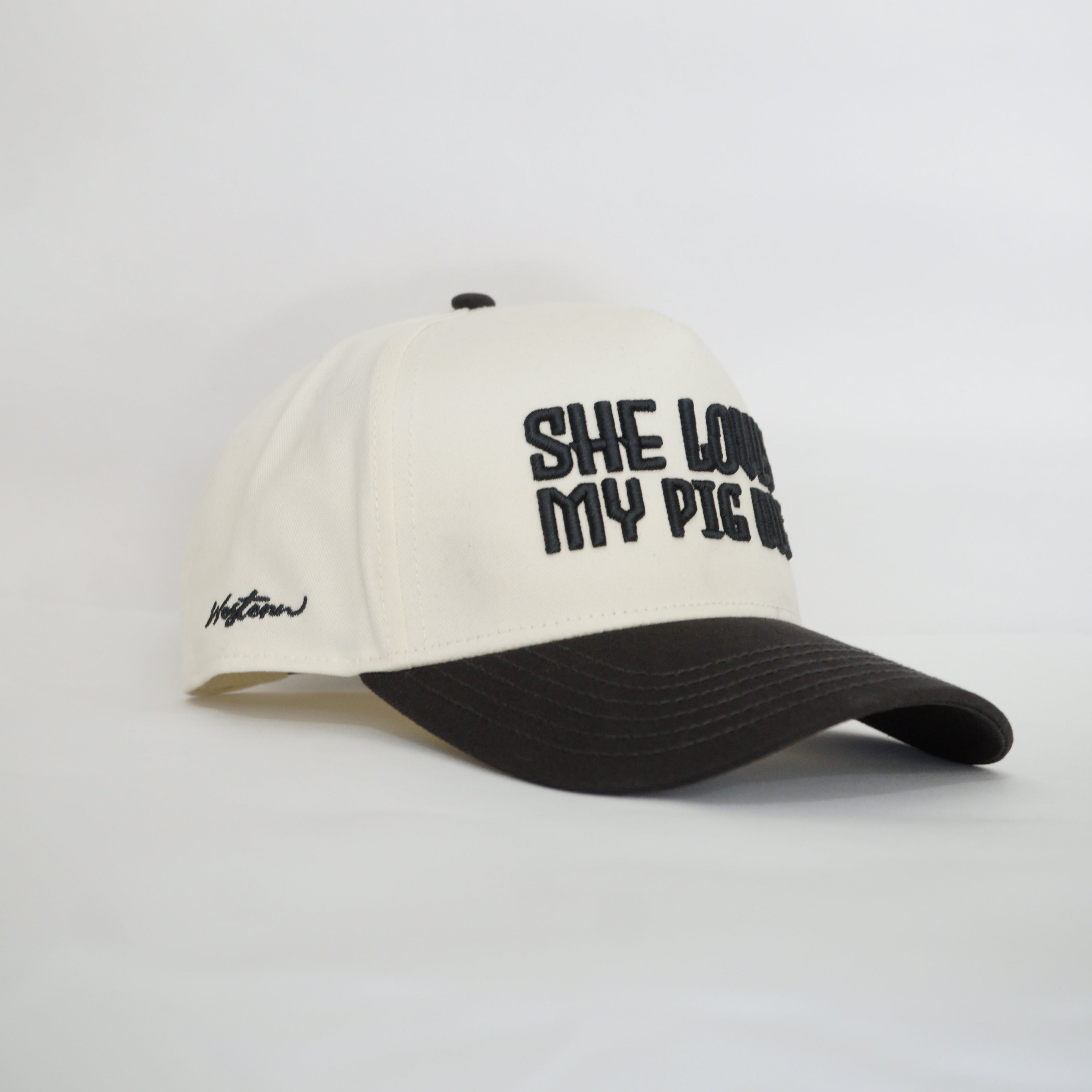 SHE LOVES MY PIG DOG - Built tough. Worn proud. Loved by her.
